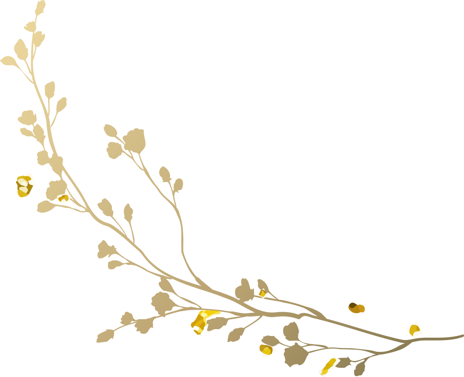 Gold leaf branch illustration